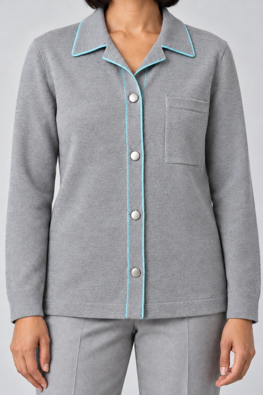 Detailansicht: Aschgraues Overshirt